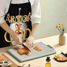 1pc God's Armor Shield & Cross Print Apron, Back With Shield & Cross Pattern - Adjustable Waistband, Durable & Easy To Clean Polyester Material, Suitable For Kitchen Cooking, Gardening, Orchard, Christmas, Halloween Apron - Multicolor - View 3