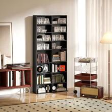 Storage Shelf For 640 CDs And Blu-Rays, With 18 Compartments And 14 Adjustable Shelves, Black. - 黑色 - 查看 2