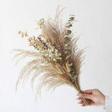 棕色人造蘆葦草花束 大號兔尾草 43.18cm 波希米亞風蓬鬆人造蘆葦 婚禮居家桌面派對裝飾（經典款） - 棕色2 - 查看 5