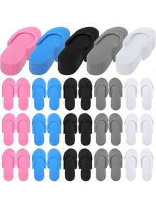 12/24 Pairs Guest Pedicure Slippers, Foam Flip Flops, Pedicure Shoes, Sandals, Women's Spa Party Supplies Wholesale, Slippers Length 26cm, Unisex - View 1