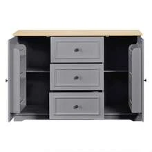 Modern Sideboard In A Minimalist Style / MDF Sideboard / Freestanding Base, High Load-Bearing Capacity / Generous Storage Space / Suitable For Dining Rooms, Living Rooms And Entryways - Grey - View 10