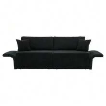 Modern Minimalist Fabric Sofa With Multifunctional Conversion: Comfortable Sofa Bed For Living Rooms, Offices And Studios, Foldable Double Sofa Bed For Small Apartments. - 黑色 - 查看 8