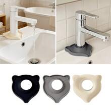 2pcs Silicone Faucet Base Splash Guard, Waterproof Anti-Splash Sealing Pad, Non-Slip Wear-Resistant, Suitable For Kitchen And Bathroom, Black Gray Beige Optional - Faucet Splash Pad - View 3