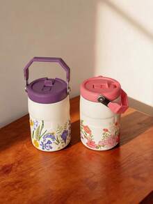 1pc 600ml Ins-Style Spring Wildflower Series Double-Wall Stainless Steel Insulated Tumbler, Straw Cup, Water Bottle, Coffee Cup, Tea Cup, Suitable For Home, Party, School, Outdoor, Travel And More, Valentine's Day Gift, Mother's Day Gift, Back To School, Graduation Season, Birthday Gift - Multicolor - View 9