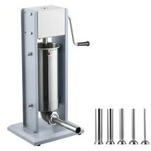Embutidora Manual de Salchichas Capacidad de 5 L, Embutidora Vertical de Mesa de Acero Inoxidable con 5 Tubos de Relleno para Churros Salchichas para Hogar, Cocina, Restaurante, Supermercado - 5 litros - Ver 7