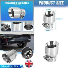 3''Inlet 4''Outlet Tailpipe Trim Tip Exhaust End Pipe Polished Stainless Steel - A - View 4