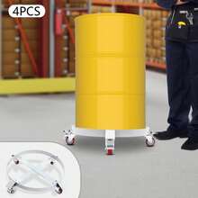 55 Gallon Drum Dolly Wheel Barrel Drum Rack Trailer Dolly Rain Barrel Stand For The Transportation Of Various Oil Drums In Workshops, Factories Gray Round - Grey - View 1