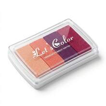 1 pieza Almohadilla de tinta de color degradado, 4 almohadillas de tinta de artesanía de color degradado, sello de goma, adecuado para scrapbooking, elaboración de tarjetas, papel decorativo, scrapbooking, tela de madera, mejor regalo, estilo de color rosa aleatorio - Multicolor - Ver 14