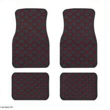 4-Piece Universal Car Floor Mat Set, With PVC Leather Surface, Fashionable Quilting Pattern, Water And Stain Resistant, Suitable For All Seasons, Deep Edge Design Can Effectively Absorb Dust, Bottom With Anti-Slip Material, Easy To Clean And Install. - Multicolor - View 7