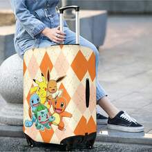 Miniso Pokemon Diamond Argyle Print Elastic Luggage Cover, Washable Suitcase Protector For Business Trip Vacation Travel - Color - View 2
