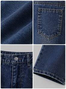 Tween Boys' Denim Long Pants, Spring/Autumn - Dark Wash - View 8
