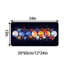 Dark Starry Sky Colorful Moon Phase Floral Large Gaming Mouse Pad, Aesthetic Planet Flower Non-Slip Stitched Edge Desk Mat, Thickened Keyboard Pad, Suitable For Men Gaming And Office - View 8