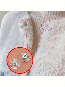 10/20 piezas Botones invisibles ultra transparentes - Fijadores invisibles, adecuados para suéteres y camisas, diseño anti-exposición, con exquisita hebilla redonda, perfectos para telas de punto y abrigos, fáciles de coser y asegurar firmeza, accesorios de costura - transparente - Ver 4
