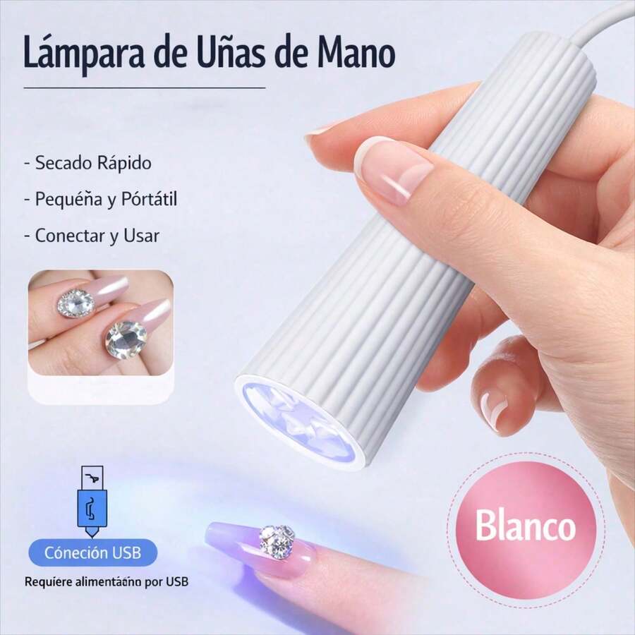 USB LED Hand Nail Lamp – Fast Drying, Portable And Precise - White - View 1