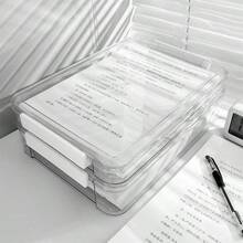 1pc Dust-Proof Desktop Certificate Storage Box, Suitable For A4 Documents And Certificates, Moisture-Proof Document Bag, Used For Record Keeping, Back To School Season, School Supplies - A - View 7