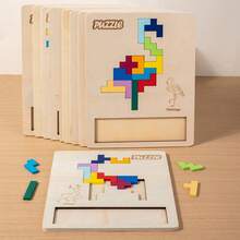 Square Wooden Puzzle Blocks Educational Toy For Children Intelligence Development Puzzle Early Education Toy Puzzle Solving - Multicolor - View 7