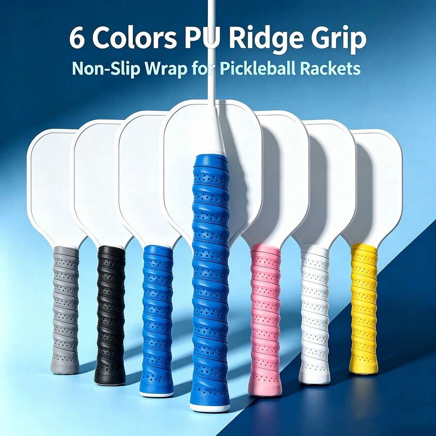 10pcs Sweat-Absorbing PU Grip Tape Set, Suitable For Pickleball, Tennis And Badminton Rackets - Absorbent And Perforated, Provides Maximum Comfort And Control, Improves Feel, Reduces Racket Wear, Suitable For Indoor And Outdoor Sports Training, No Spine