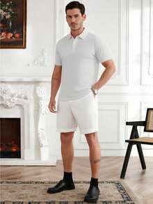 Plus Size -Random Sent 1PC | 13 Colors - Men's Summer Solid Plain Polo Shirt | Summer Short Sleeve Collared T-Shirt Top, Suitable For Business, Travel - Mixed Colors/Random 1PC - View 6