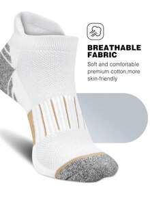 Outdoor Hiking Striped Contrast Color Sports Short Socks, Thick Cushioned Sole Anti-Blister, High Elasticity Snug Fit No Slip-Off, Breathable Anti-Bacterial Anti-Odor, Yoga Training All-Season Unisex Commute Durable Functional Sports Boat Socks - Multicolor - View 6