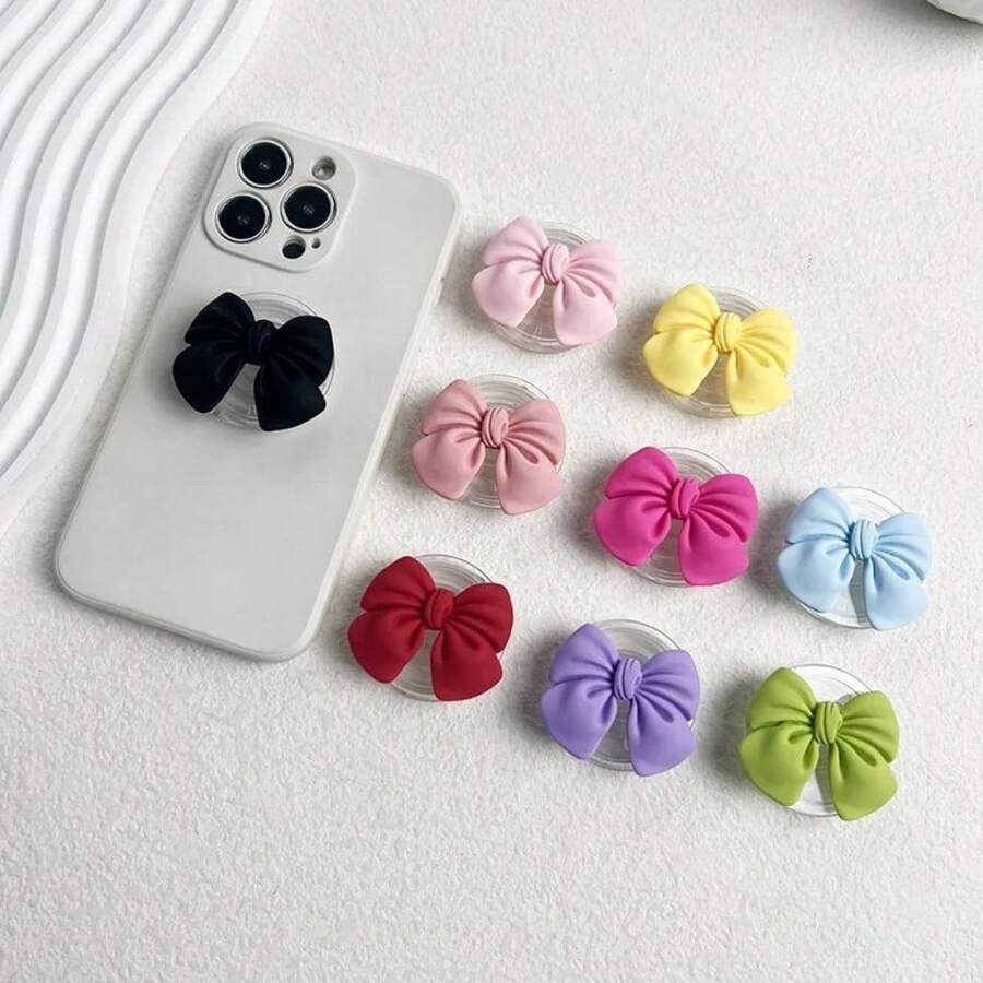 Super Fairy Bow transparenter Luftkissen-Handyständer, ausziehbarer Luftkissen-Ständer, selbstklebend, sturzsicher und verlustsicher, freihändig zum Filme schauen, schräger Desktop-Handyhalter - Verschiedenfarbig - Übersicht 1