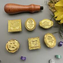 7pcs/Set Asymmetrical Wax Seal Stamp Heads And Solid Wood Wax Seal Stamp Handle Combination, Includes 1pc Solid Wood Wax Seal Stamp Handle And 6pcs Asymmetrical Wax Seal Stamp Heads, Wax Seal Stamp Set, Special Design For Decorating Envelopes, Wedding Invitations, Greeting Cards, Gift For Friends - Sets - View 11