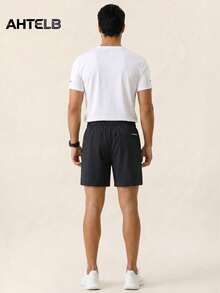 Conjunto deportivo de 2 piezas para hombre AHTELB de verano con sensación de hielo, top de seda de hielo suave con cuello redondo, pantalones cortos elásticos de secado rápido, ajuste holgado y cómodo, atuendo deportivo casual, adecuado para deportes al aire libre diarios, ocio y desplazamientos, regalo para esposo, novio, amigo, cliente, padre, conjunto de 2 piezas para hombre, ropa de gimnasio para hombre, gimnasio - Blanco - Ver 2
