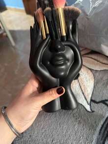 1pc Handmade Creative Human Body Art Makeup Brush Holder, Unique Human Body Art Makeup Brush Holder, Desktop Makeup Brush Storage Box, Anti-Drop Design, Sculpture Decor, Handmade Desktop Or Bathroom Cosmetic Box, Gift, Back To School Pencil Storage - Multicolor - View 12