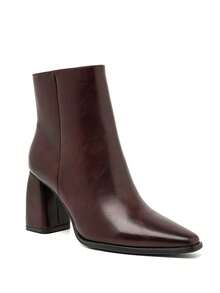 Bottines Habillées à Talon Pyramide And Bout Effilé – L'Élégance Graphique - Wine 6371A-1 - View 2