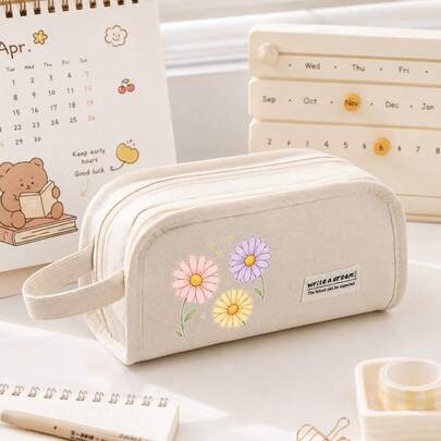 Nuevo estuche de lápices de gran capacidad, bolsa de almacenamiento de artículos de papelería, caja de lápices creativa, soporte para bolígrafos, caja de almacenamiento de bolígrafos, bolsa de almacenamiento de maquillaje portátil, organizador de artículos de papelería de escritorio, artículos esenciales para la vuelta a la escuela