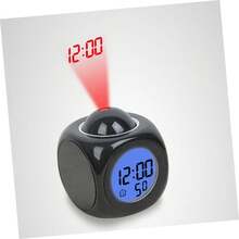 Reloj Despertador Digital con Proyección Giratoria, Pantalla LED, Voz, Repetición y Temperatura, Color Aleatorio - 1 - Ver 3
