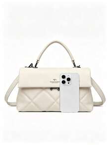 Dedoo New Plaid Small Square Bag Women's Fashion Textured Crossbody Bag Minimalist Shoulder Underarm Bag - White - View 3