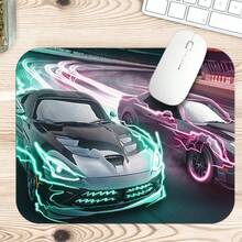 Neon Lightning Racing Large Gaming Desk Mat, Green & Pink Glowing Racing Print Non-Slip Rubber Extended Mouse Pad, Waterproof Long Keyboard Pad, Gaming Computer Desktop Decoration - View 6