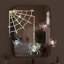 Shiny Spider Web Stickers - Fun Home Decor Decals, Durable And Removable, Suitable For Bedroom Windows, Makeup Mirrors, Full-Length Mirrors, Laptops, Doors & Windows Decoration - Sticker - View 3