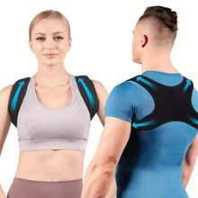 Correa de Soporte para Hombros - Corrector de Postura Unisex, Soporte Elástico para la Espalda, Postura Recta, Adecuado para Uso en el Hogar y la Oficina - A - Ver 2