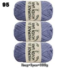 CHARM ELVES 3pcs/Pack T-Shirt Yarn, 100g/Roll, 300g Total, Colorful, Soft & Comfortable, Slightly Elastic, Suitable For Knitting Slippers, Bags, Cushions, Heat-Resistant Mats, Carpets And Other Handmade Crafts - 3pcs - View 9