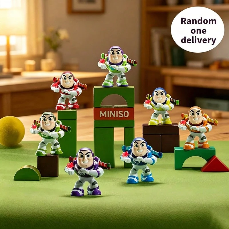 Miniso Disney Pixar Toy Story Buzz Lightyear Action Icon Box Figure Blind Box, Premium PVC With Fine Carving, Desktop Display & IP Collectible Decor (1 PC Random Delivery) - Multicolor - View 1