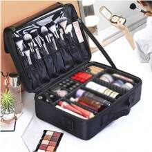 Large Capacity Professional Makeup Case, Can Be Hung On Luggage, Multifunctional One Shoulder/Backpack Style Makeup Artist Cosmetic Storage Box, Beauty And Nail Care Storage Box - Black - View 1