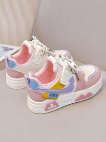 1 Pasang Sepatu Skateboard Olahraga Anak Kasual Modis untuk Semua Musim - Baby Pink - View 2