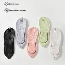 1 Pair Mini Foldable Travel Slippers, High Elastic Soft Sole Anti-Slip Breathable Unisex Hotel Bathroom Beach Portable Massage Flip Flops - Slippers - View 6