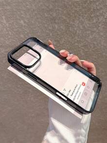 Casing Ponsel Transparan dengan Tepi Hitam dan Cangkang Keras, Cocok untuk iPhone 17 Pro Max/17 Pro/17/16 Pro Max/16/16 Pro/16 Plus/11/15/15 Pro/15 Pro Max/13/14 Pro Max/13 Pro/13 Pro Max/14 Pro/14 Pro Max, Pelindung Anti-Menguning, Bahan Akrilik - Hitam - View 6