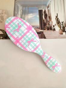 BEATURE Pink Plaid Bow Pattern Air Cushion Brush, Scalp Massage Comb, Anti-Static, Durable ABS Handle, Suitable For All Hair Types, High-Quality Air Cushion Brush - Air Cushion Comb - View 9