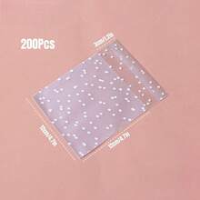 Self-Adhesive Resealable Plastic Snack Bags, White Polka Dot Frosted Candy Cookie Bags, 5.5x5.5 To 2.2x2.2 Inches Multiple Sizes, Suitable For Party Favors, Birthday Wedding Gift Packaging, Baking Supplies - Multicolor - View 18