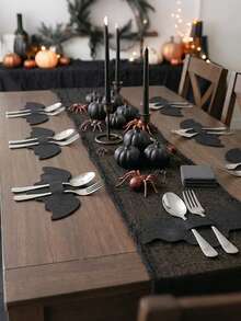 10/20PCS Halloween Black Bat Placemats, Cutlery Racks,Suitable For Various Occasions Such As Home, Kitchen, Hotel, Bar, Cafe, Restaurant, Etc., Perfect For Halloween, Holiday Parties, Adding Atmosphere To The Festive Season - View 4