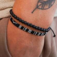2pcs/Set Woven Surf Bracelet For Women And Men - Handmade Beaded Bracelet - Beach Accessory Festival Jewelry - Waterproof And Adjustable - 2-piece Set - View 8