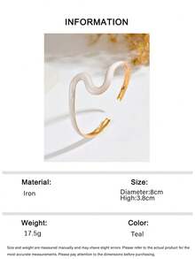 1pc Bohemian Style Oil Drip Asymmetrical Line Open Cuff Bracelet, Adjustable Size Portable Women's Fashion Personalized Arm Chain Body Chain, Daily Wear With Any Outfit, Gift For Best Friends And Family - Off-white - View 8