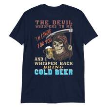Devil Whispers To Me Cursed Meme Parody T-Shirt Unisex - Black - View 3