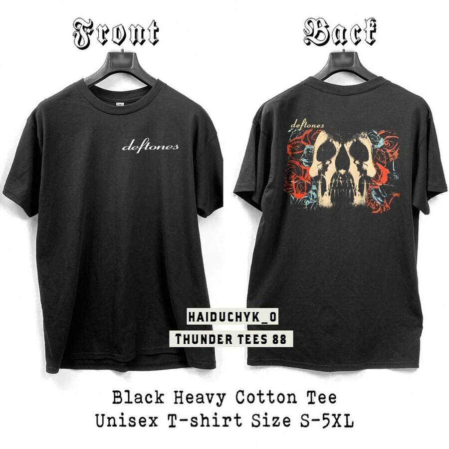 Band Kurzarm Unisex Schwarzes-Shirt Beidseitiger Druck Größe S bis 5XL - Farbe 1 - Übersicht 1