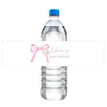 UNICCUT Personalized Coquette Pink Bow Water Bottle Labels, Pink And Blue Bow Labels, Birthday Baptism Welcome Party Decorations, Soft Pastel Ribbon Decor - Multicolor - View 7