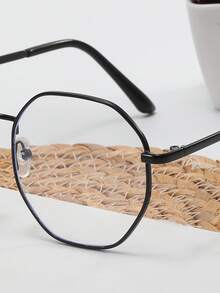 1 pièce Nouvelle monture de lunettes Wayfarer classique avec verres unis, lunettes décoratives, protection des yeux, style minimaliste, mode décontractée, convient pour l'école, la lecture sur ordinateur, les jeux, la télévision, le téléphone portable et d'autres occasions, accessoire idéal pour les lunettes pour hommes - Noir - View 3