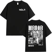 T-shirt graphique Rapper Morad MDLR, T-shirt en coton de haute qualité pour hommes et femmes, T-shirts à manches courtes de style hip-hop à la mode, Streetwear - Blanc - Voir 1